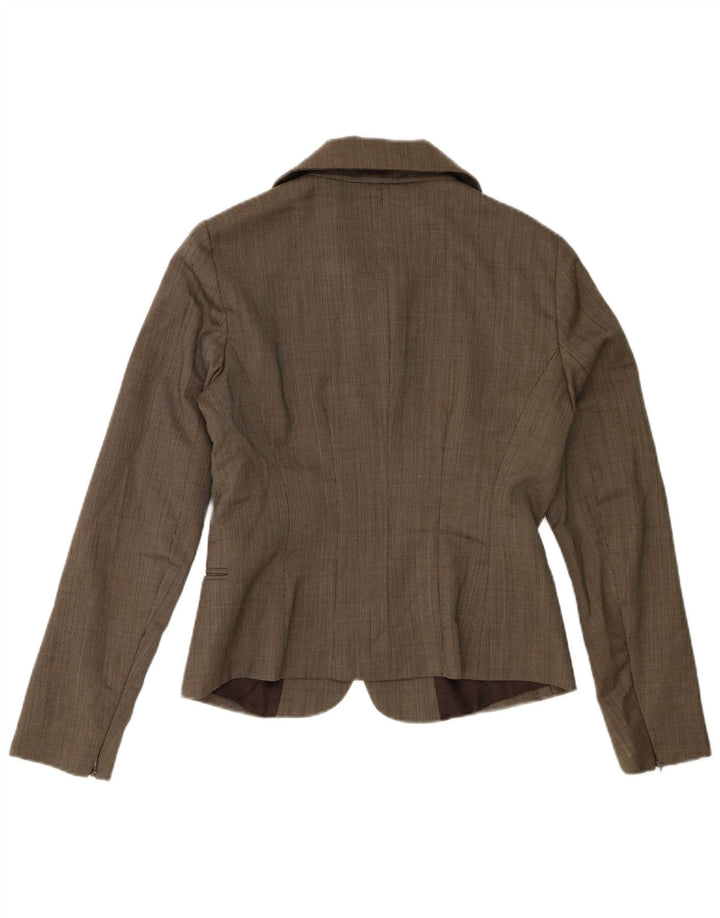 Giacca blazer a 4 bottoni da donna Intrend UK 12 in lana marrone medio