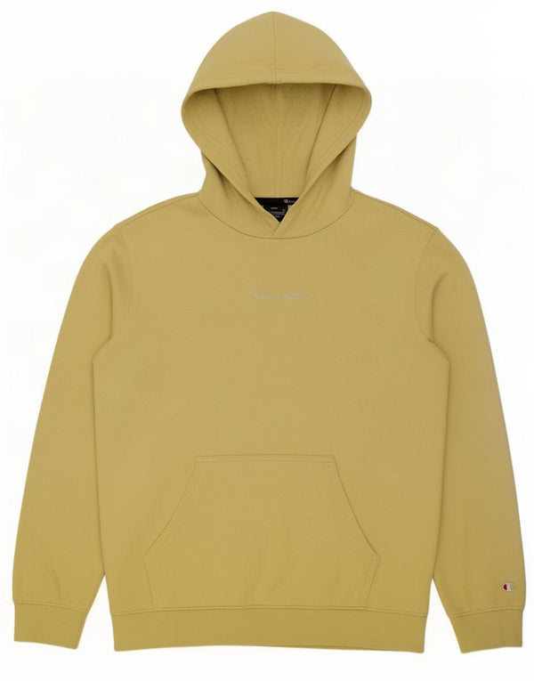 Maglione con cappuccio da uomo Champion grande in cotone giallo