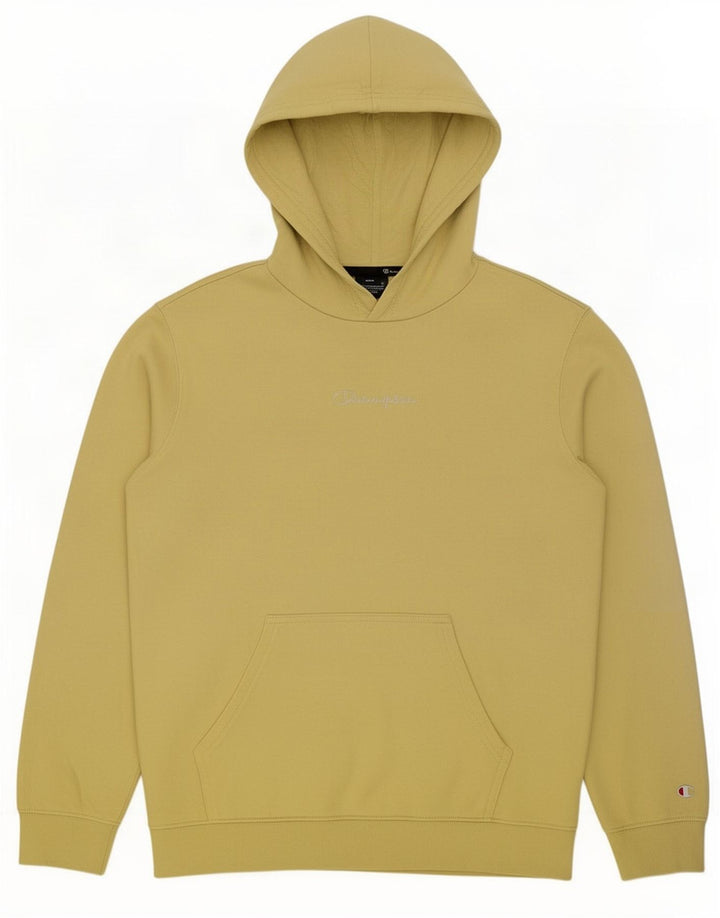 Maglione con cappuccio da uomo Champion grande in cotone giallo