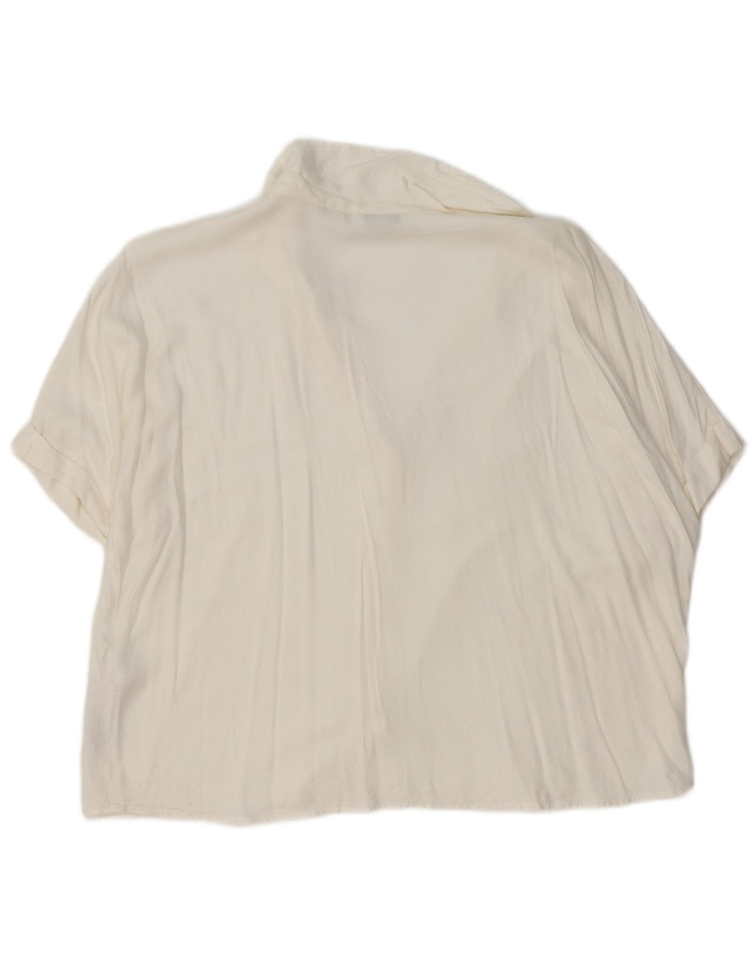 JACK WILLS Camicia a maniche corte da donna Camicetta UK 12 Viscosa bianca media