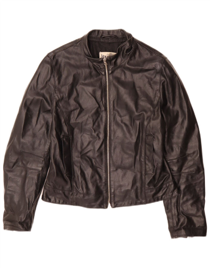 Giacca in Pelle Donna Vera Pelle IT 44 Media Nera