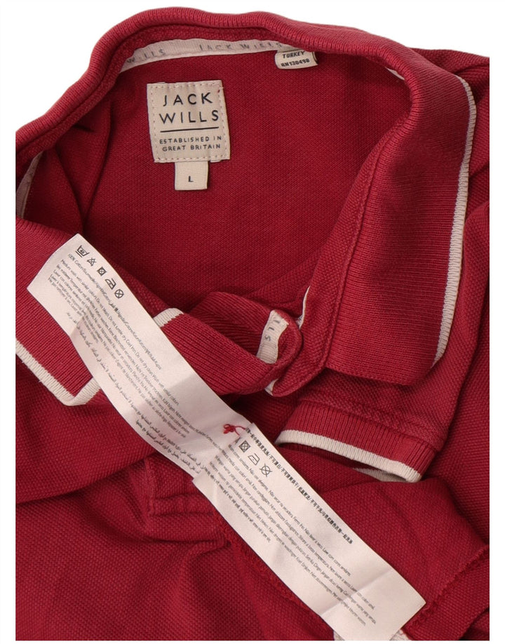 Polo da uomo Jack Wills grande in cotone bordeaux