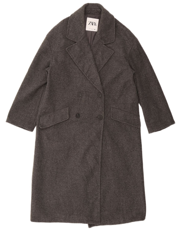 Cappotto doppiopetto oversize da donna ZARA UK 6 XS poliestere grigio