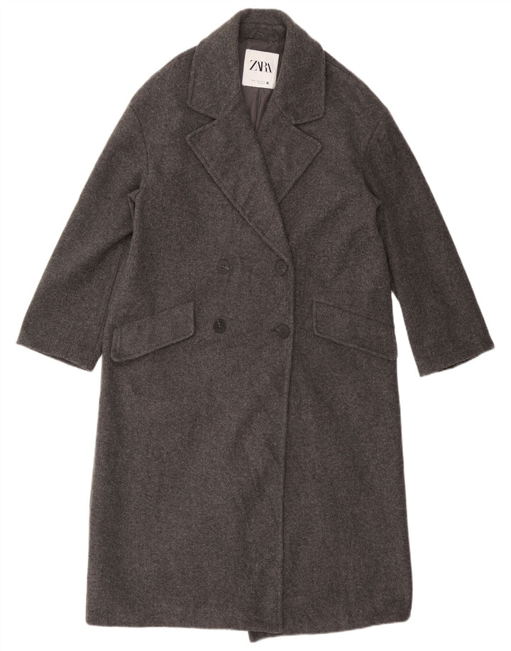 Cappotto doppiopetto oversize da donna ZARA UK 6 XS poliestere grigio