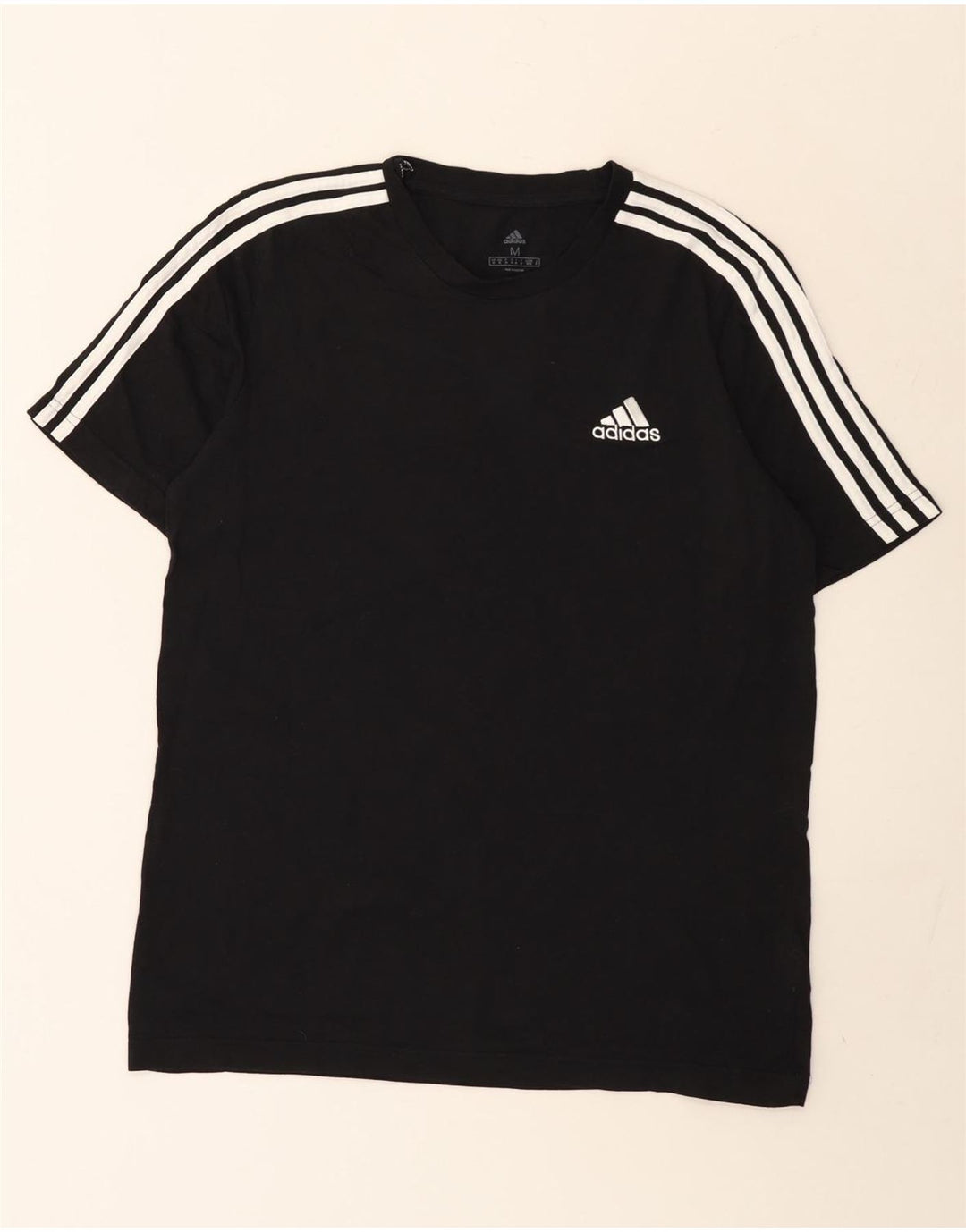T-shirt Adidas da uomo Top media in cotone nero