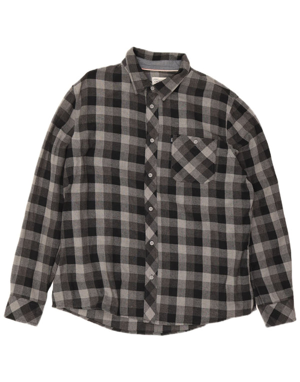Camicia di flanella da uomo Cherokee 2XL Cotone a quadri grigio