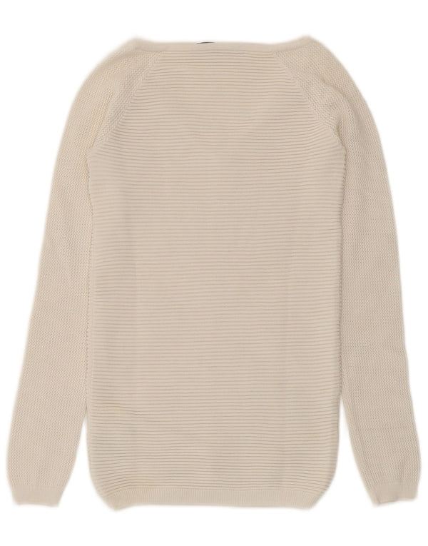 Guess Maglione da donna con scollo a V UK 4 XS Viscosa bianca