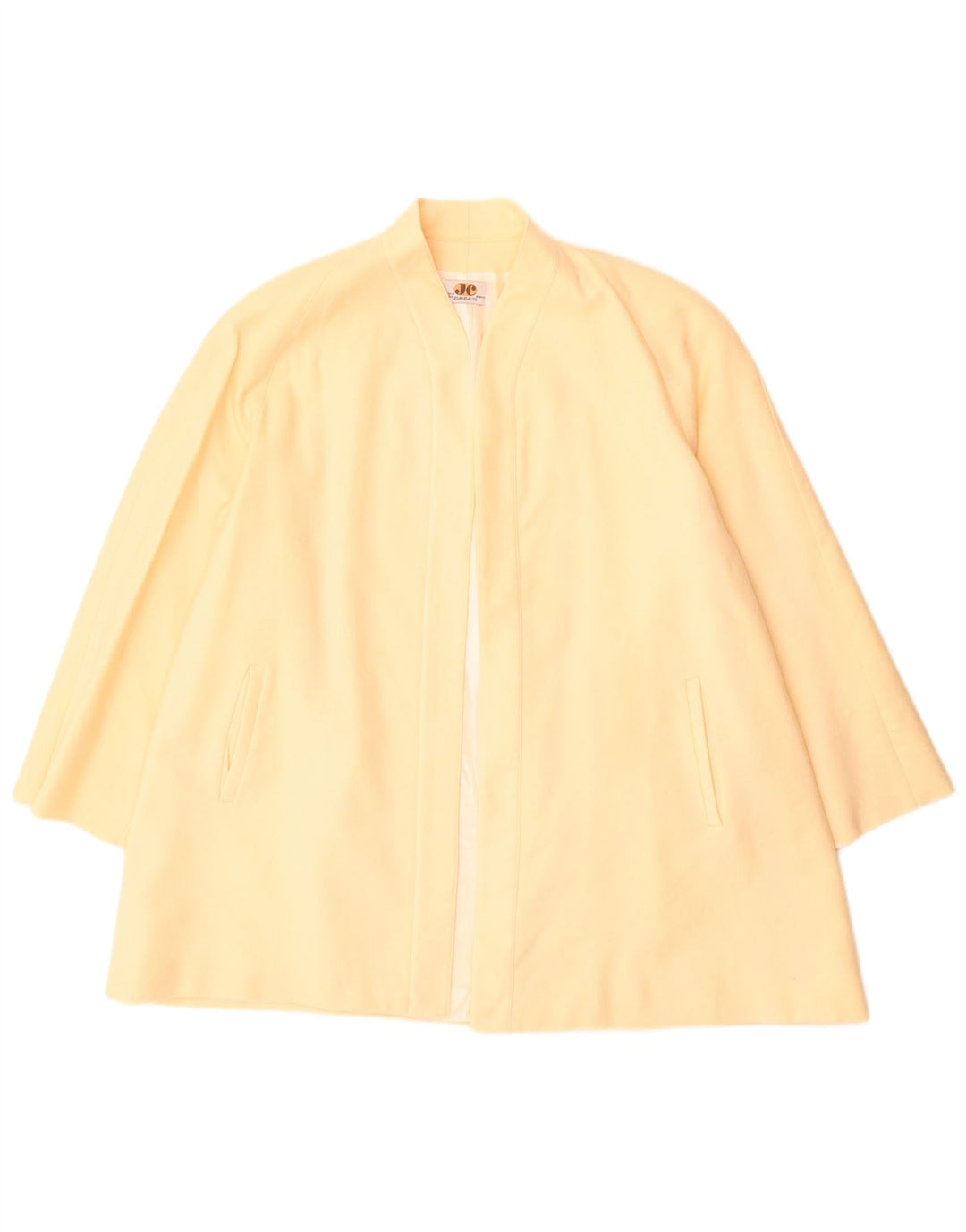 Cappotto aperto da donna Jean Claude UK 14 Large Beige New Wool