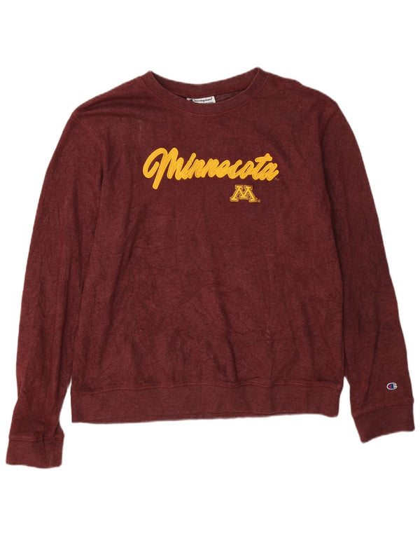 Felpa con grafica Champion Minnesota da donna, UK 16, grande bordeaux