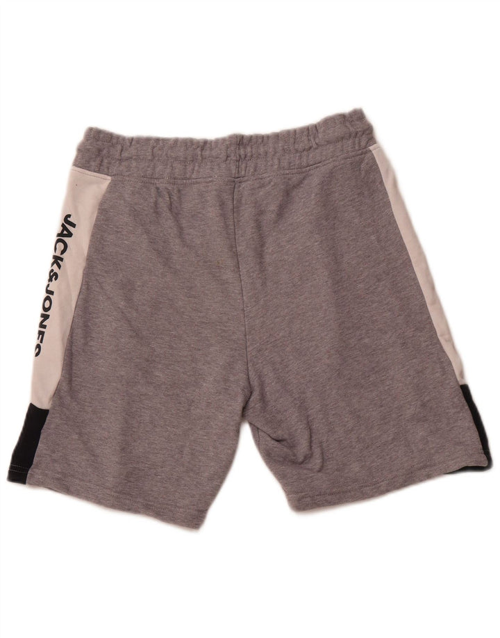 JACK & JONES Pantaloncini sportivi con grafica da uomo Small in cotone color block grigio