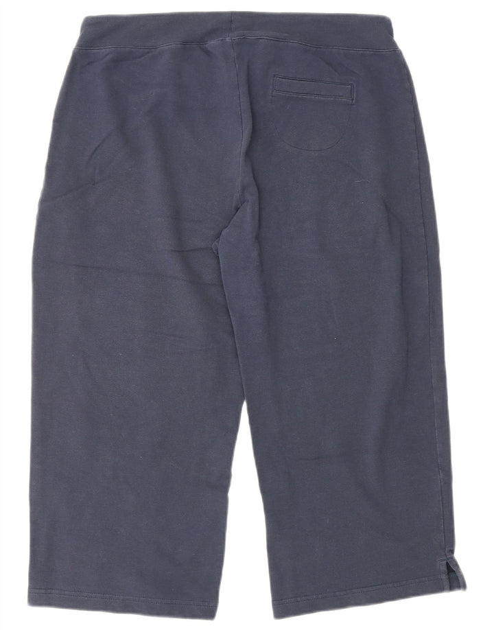 ELLESSE Pantaloni da tuta Capri da donna UK 12 Medio Blu Navy Cotone