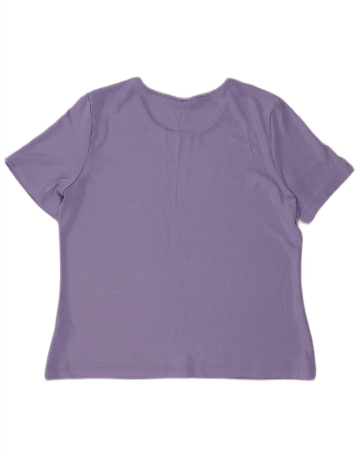 Marks & Spencer T-shirt da donna Top UK 16 Large Viola Poliestere