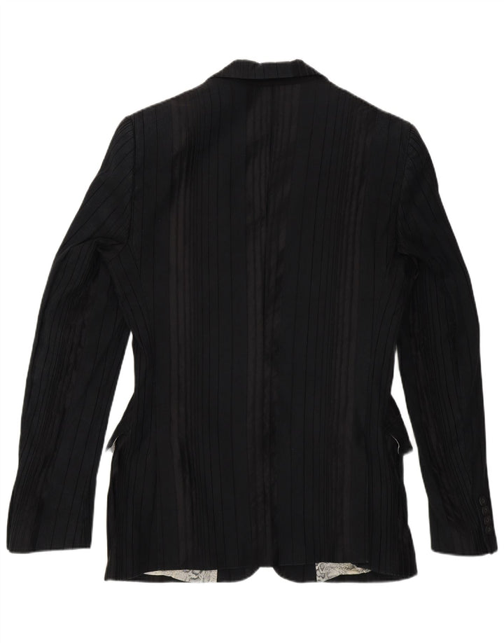 Just Cavalli Giacca Blazer da Uomo a 2 Bottoni IT 50 Grande Cotone a Righe Nere