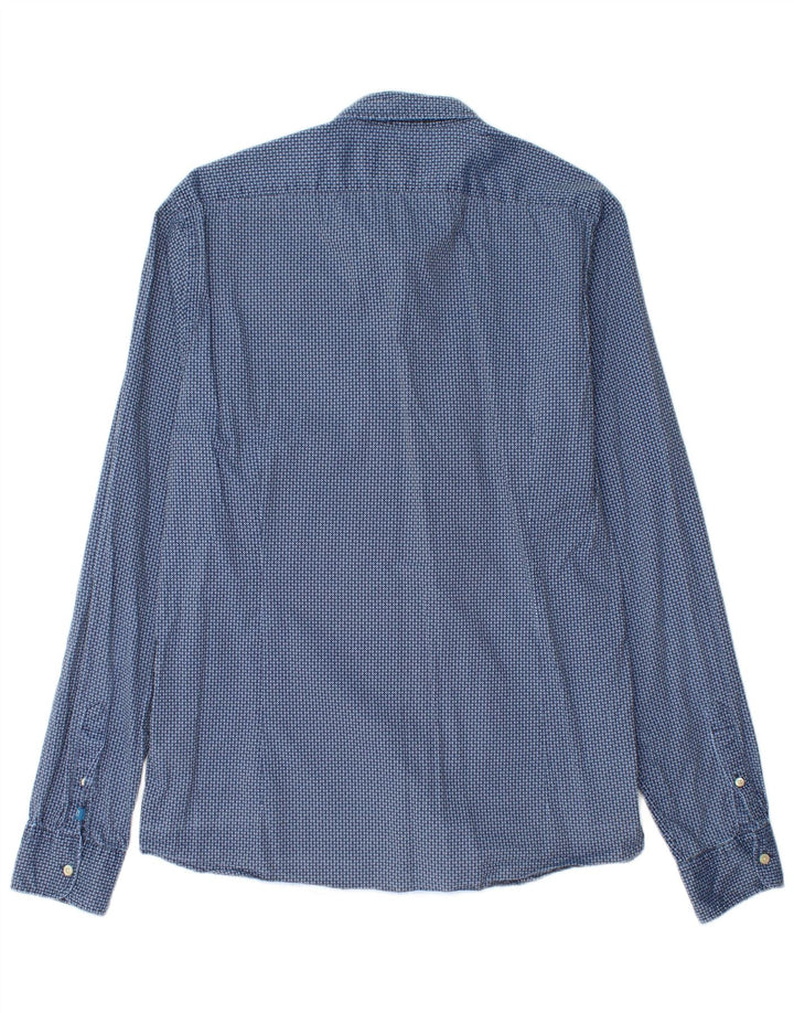 Camicia slim da uomo Scotch & Soda grande cotone geometrico blu