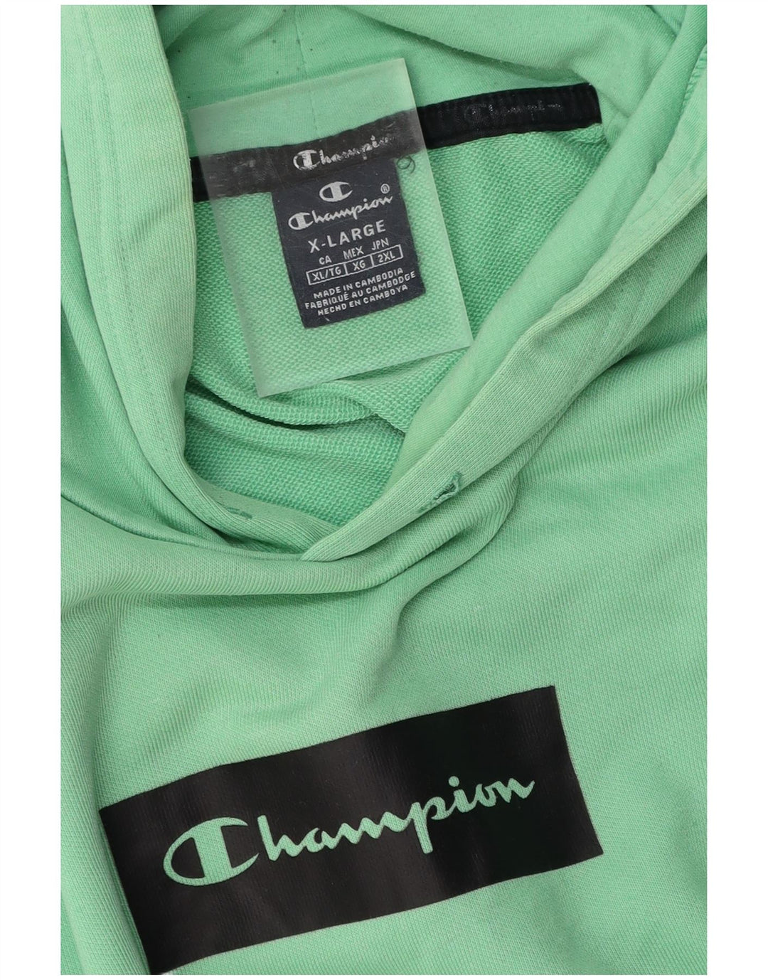 Felpa con cappuccio grafica da uomo CHAMPION XL verde