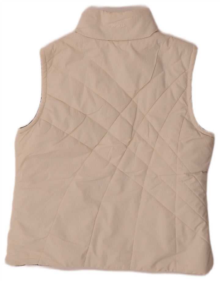 Gilet imbottito reversibile da donna Izod UK 12 medio bianco