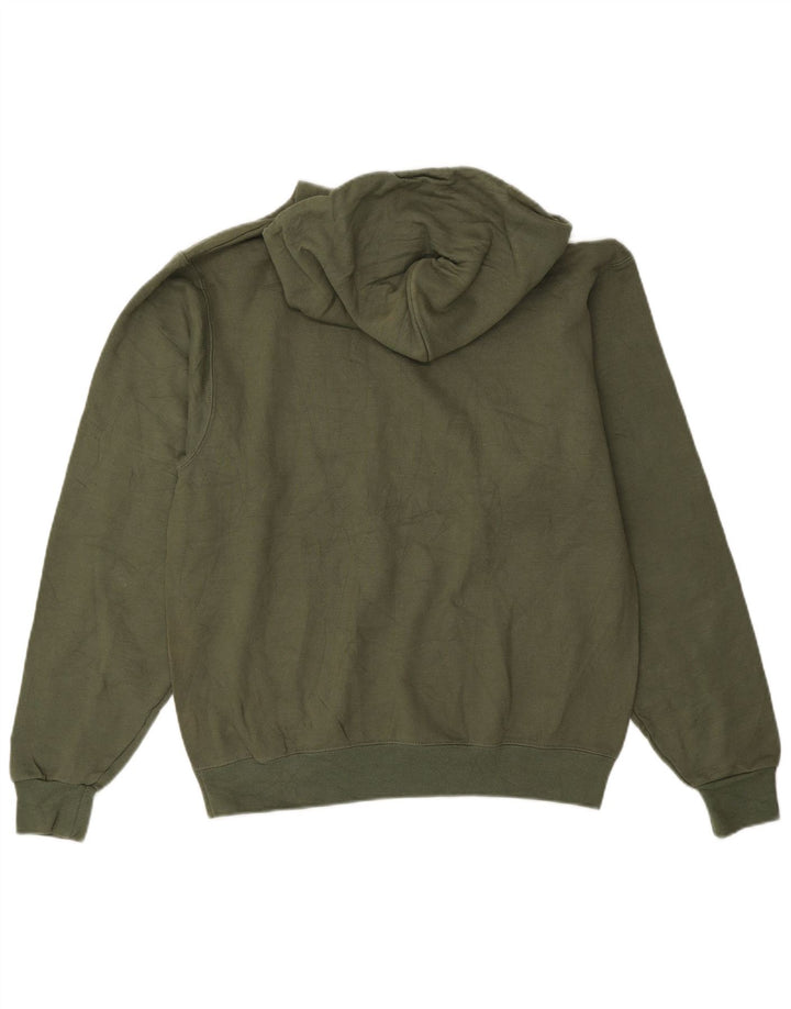 CHAMPION Mens Graphic Hoodie Jumper Small Green