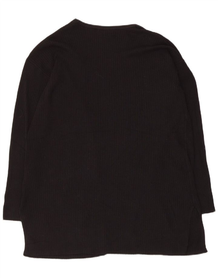 Maglione cardigan aperto da donna Marks & Spencer UK 14 viscosa nera media