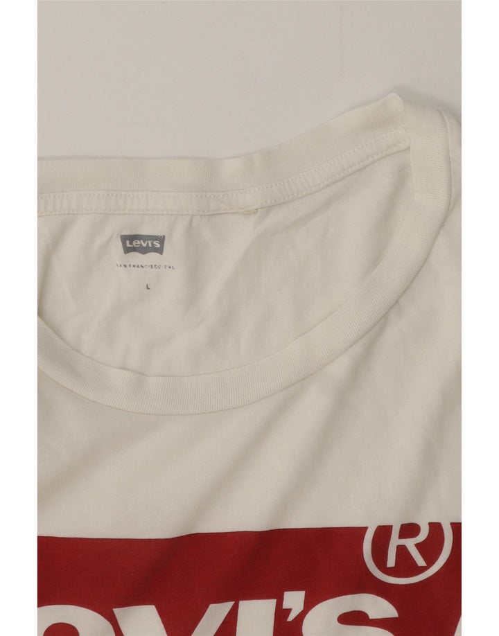 T-shirt grafica da donna Levi's Top UK 16 grande bianca