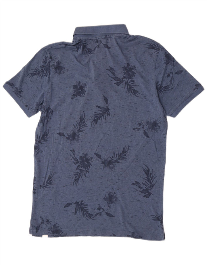 Polo da uomo Jack & Jones in cotone floreale blu medio