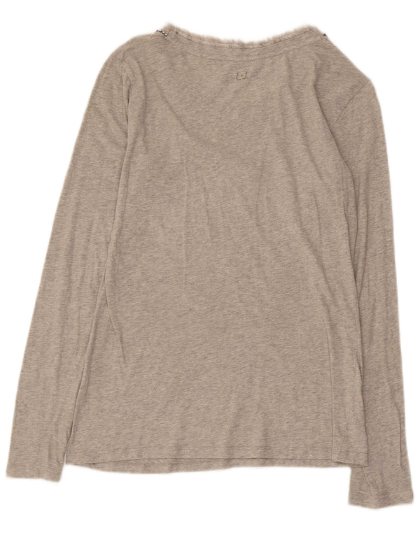 LIU JO Top da donna manica lunga UK 10 piccolo grigio
