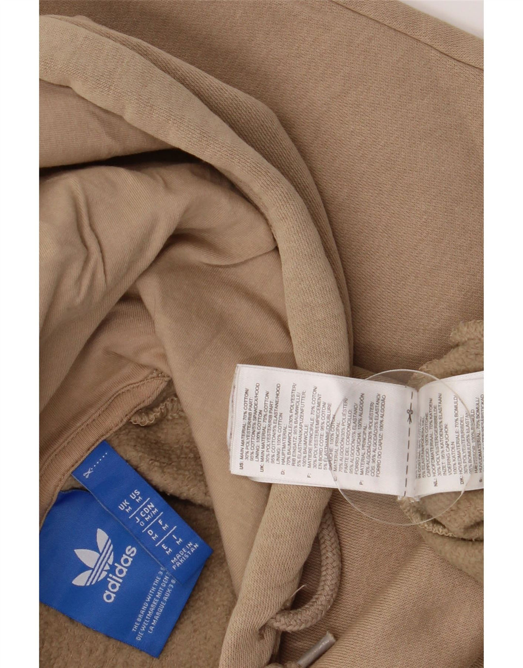 Felpa con cappuccio grafica da uomo Adidas in cotone beige medio