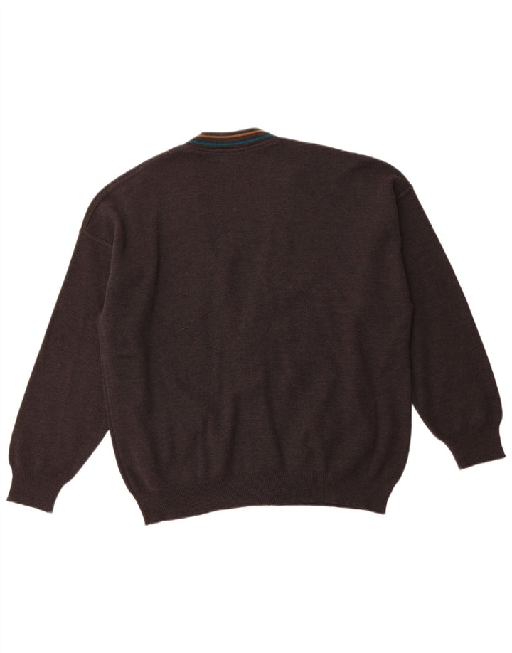 IL GRANCHIO Maglione Cardigan Uomo Large Grigio Lana