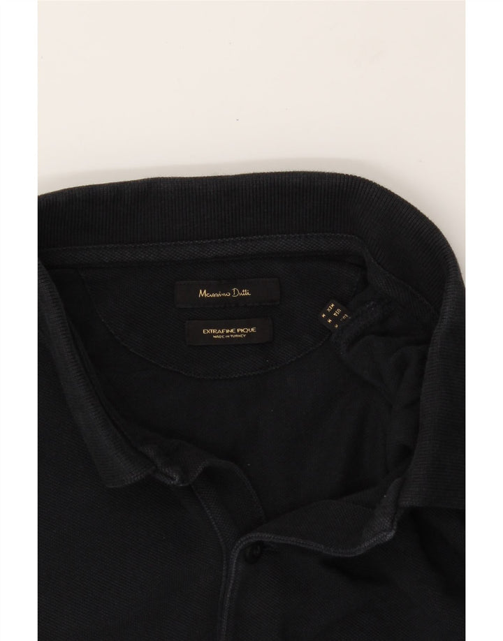 MASSIMO DUTTI Mens Polo Shirt Medium Black Cotton Vintage Massimo Dutti and Second-Hand Massimo Dutti from Messina Hembry 