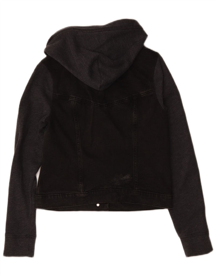 Giacca di jeans con cappuccio da donna Hollister UK 14 Colorblock grigio medio