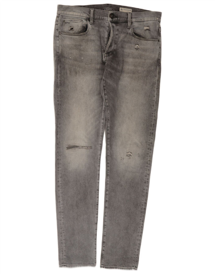Jeans slim invecchiati da uomo G-Star 3301 W36 L36 cotone grigio