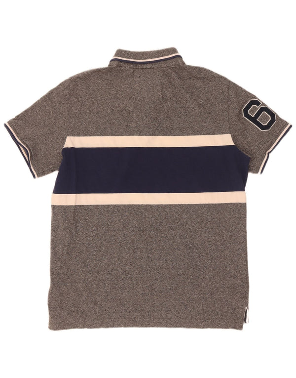 Polo da uomo Classic Fit Superdry 2XL in cotone color block grigio