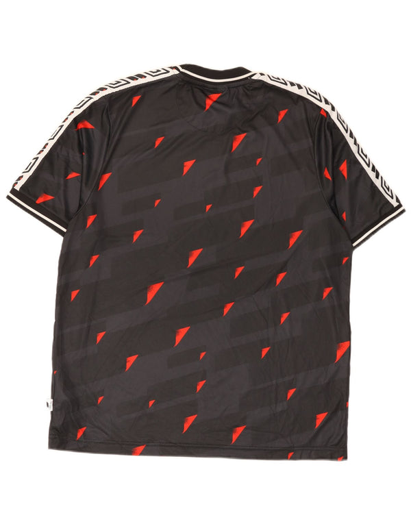 Umbro Mens Graphic T-Shirt Top Large Black Geometric Polyester