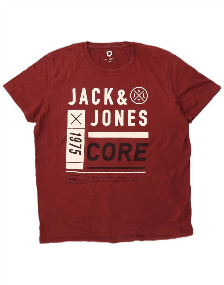 T-shirt grafica da uomo Jack & Jones Top XL in cotone marrone