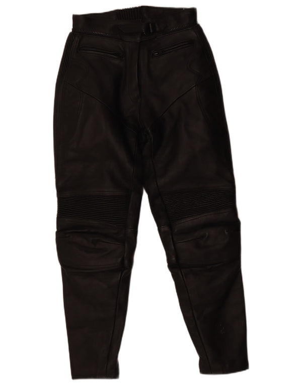 Pantaloni da motociclista in pelle da donna LOUIS EU 36 Small W28 L27 Pelle nera