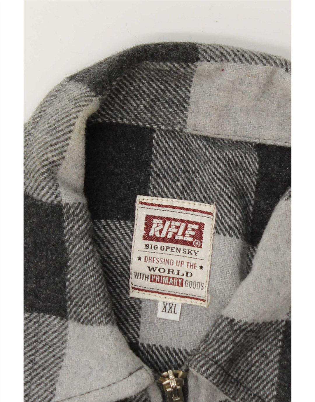 Camicia da uomo in flanella da boscaiolo Rifle 2XL a quadretti grigi