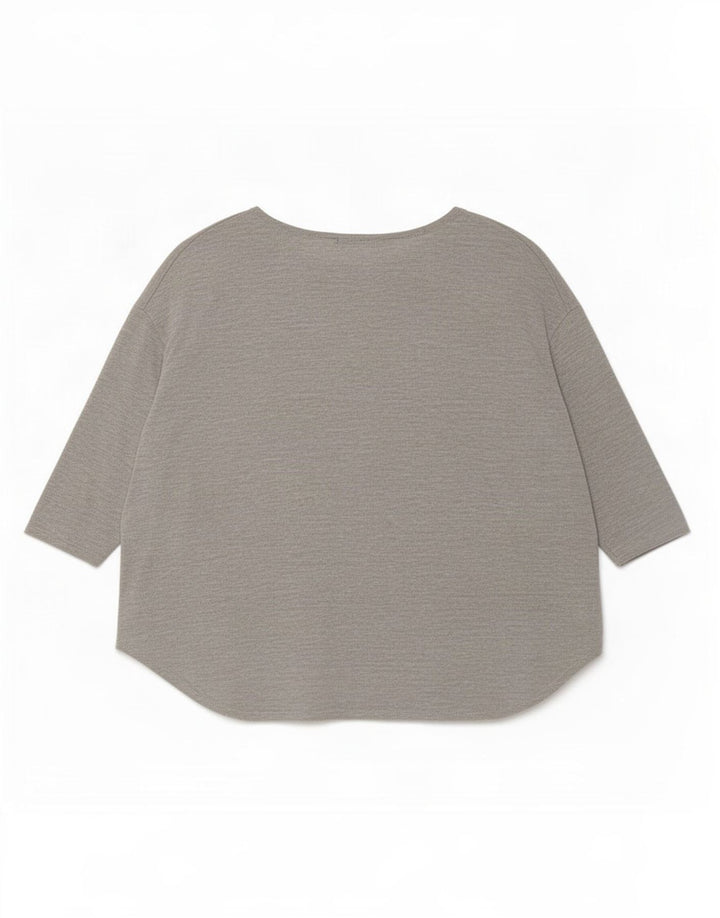 Topshop Top oversize da donna manica 3/4 UK 12 Viscosa grigio medio