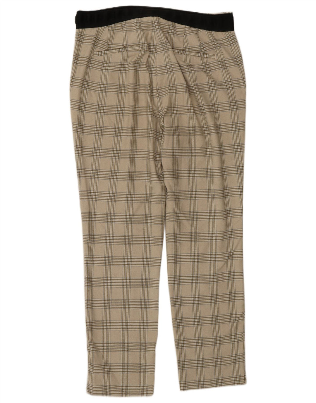 Pantaloni da abito affusolati da donna Zara grandi W30 L27 poliestere a quadri beige