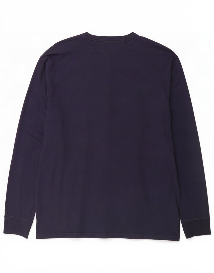 Tommy Hilfiger Uomo Regular Fit Graphic Top Manica Lunga Grande Blu Navy