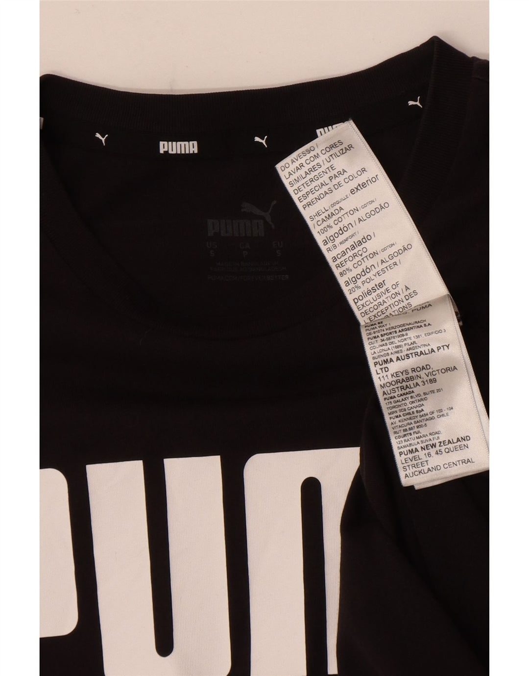 T-shirt grafica da uomo Puma Top Small in cotone nero