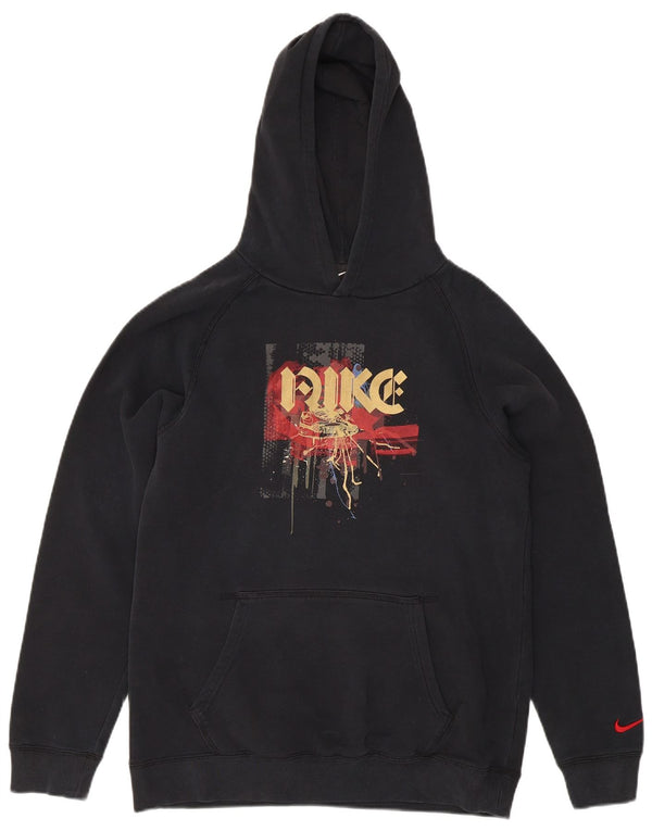 Felpa con cappuccio grafica Nike da bambino 13-14 anni XL in cotone nero sportivo