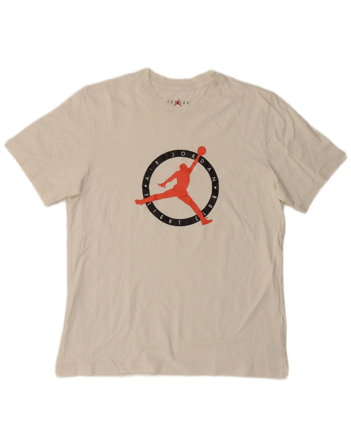 T-shirt grafica da uomo Jordan Top in cotone bianco medio