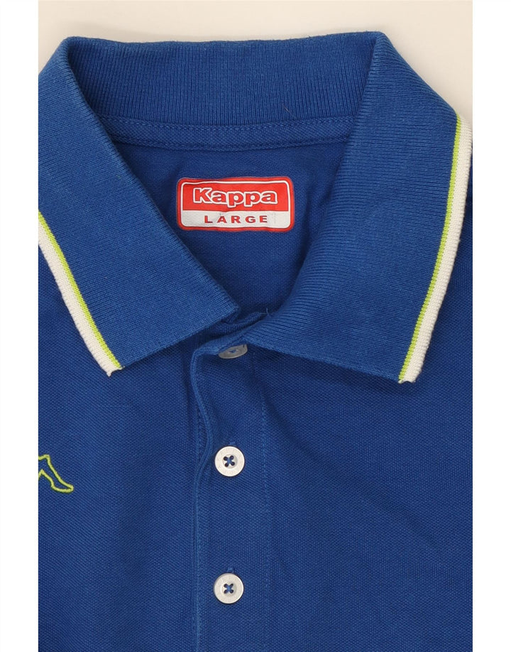 KAPPA Mens Long Sleeve Polo Shirt Large Blue Cotton Vintage Kappa and Second-Hand Kappa from Messina Hembry 