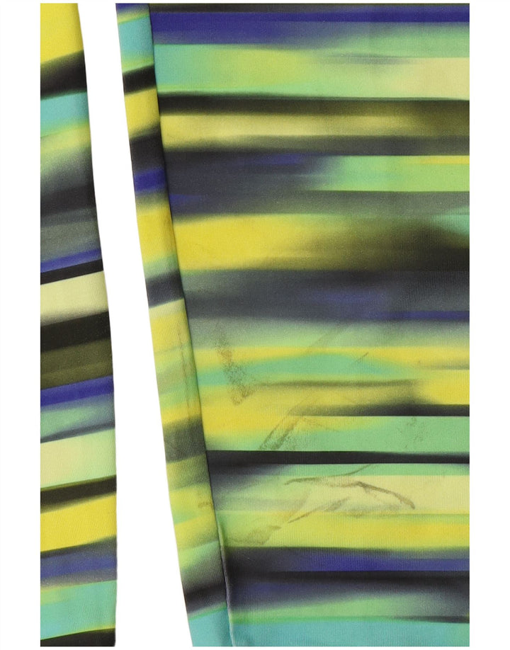 Leggings ADIDAS Climalite per bambina 14-15 anni in poliestere a righe gialle