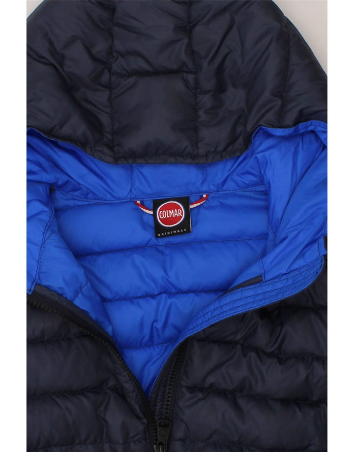 COLMAR Boys Hooded Padded Jacket 7-8 Years Navy Blue Vintage Colmar and Second-Hand Colmar from Messina Hembry 