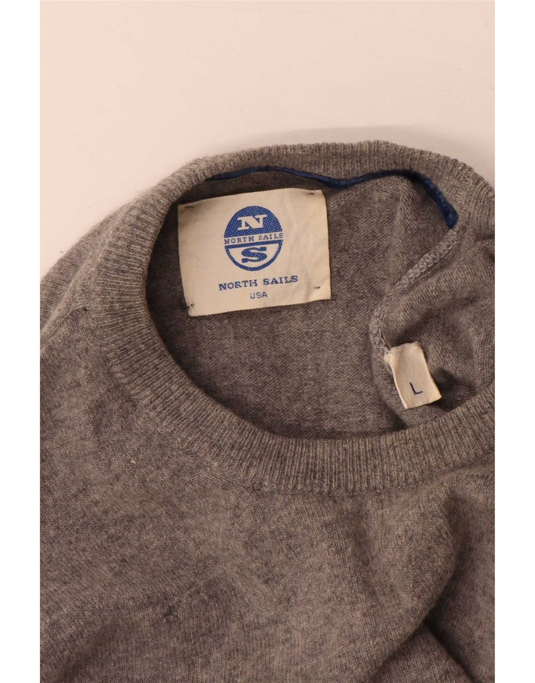 Maglione girocollo da uomo North Sails grande in lana grigia