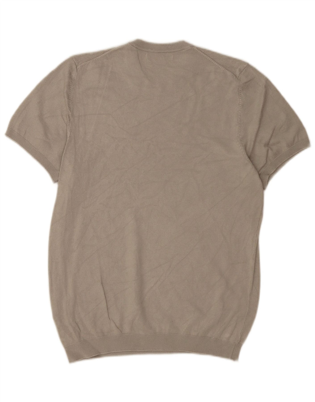 Maglione Zara da uomo girocollo a maniche corte girocollo piccolo in viscosa grigia