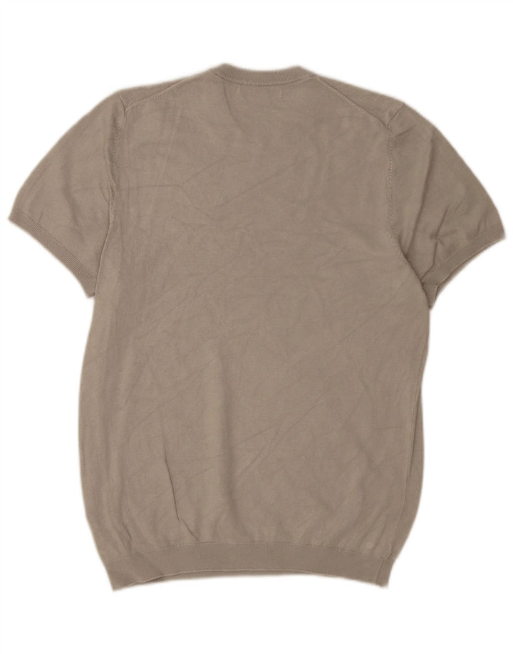 Maglione Zara da uomo girocollo a maniche corte girocollo piccolo in viscosa grigia