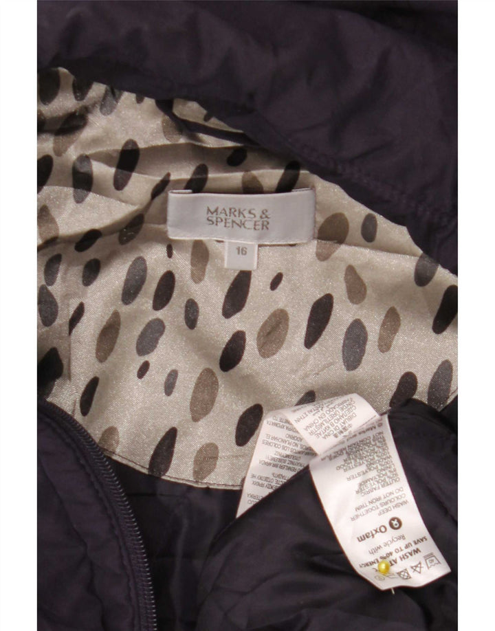 Giacca a vento con cappuccio da donna Marks & Spencer UK 18 XL poliestere viola