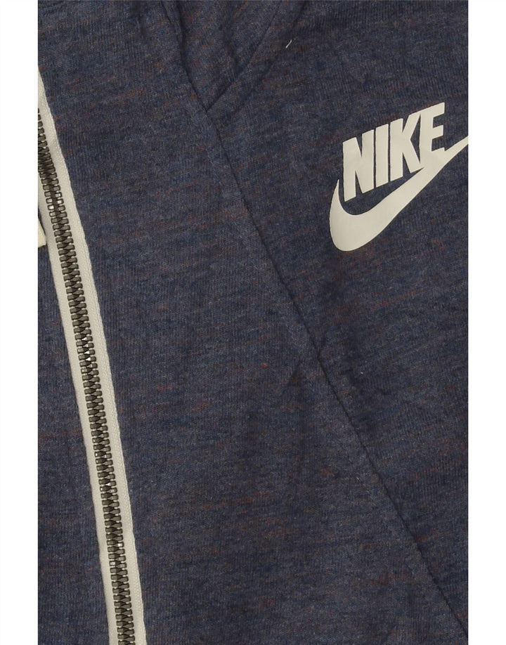NIKE Womens Oversized Zip Hoodie Sweater UK 16 Large Navy Blue Vintage Nike and Second-Hand Nike from Messina Hembry 