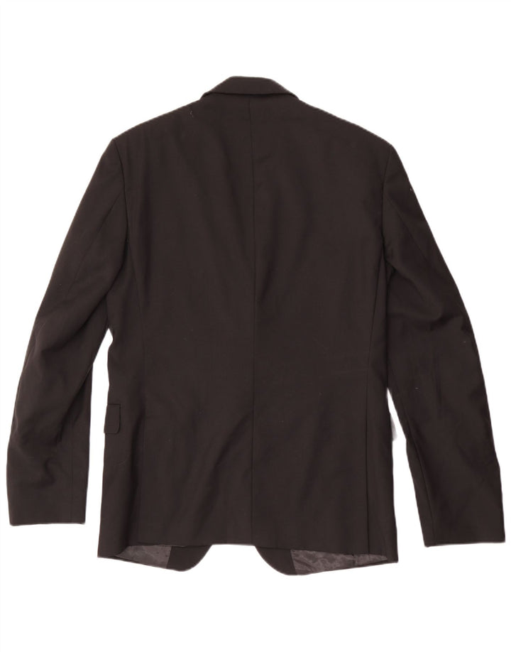 Giacca blazer a 2 bottoni da uomo Calvin Klein UK 40 grande lana nera